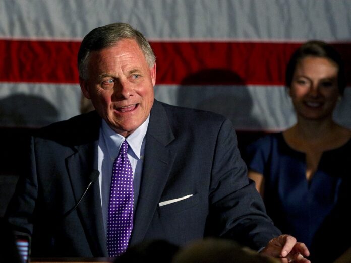 Sen. Richard Burr, R-N.C., talks to supporters as he gives his acceptance speech after winning re-election Tuesday in Winston-Salem, North Carolina. Photo: Nell Redmond / Associated Press