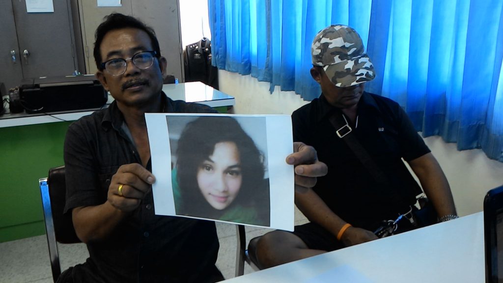 Anant Saengurai, 62, files a missing persons report for his daughter Nantiya Saengurai on Sunday.
