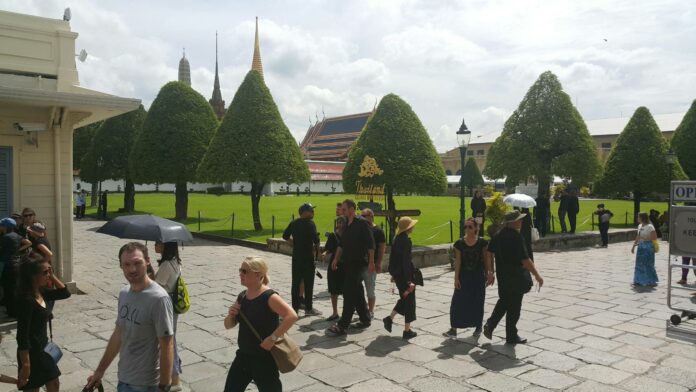 Tourists at the Grand Palace on Nov. 1.