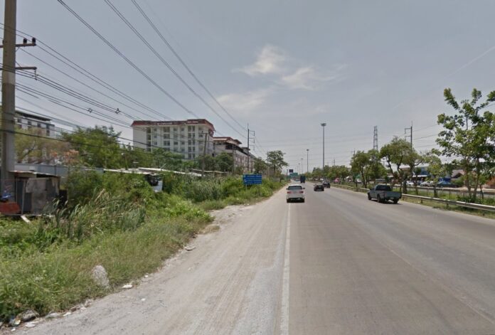 A view of Chiang Rak Road near Thammasat University’s Rangsit Campus. Image: Google