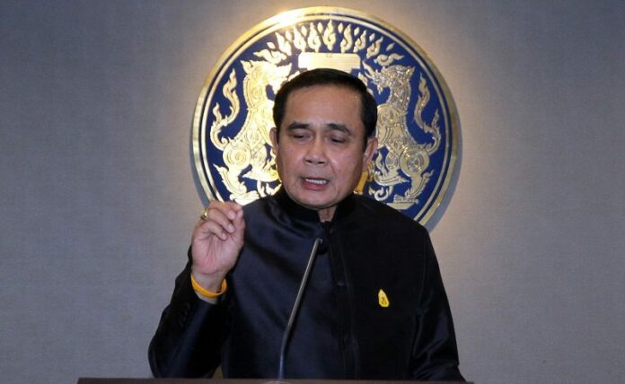 Gen. Prayuth Chan-ocha speaks Dec. 20 at the Government House in Bangkok.