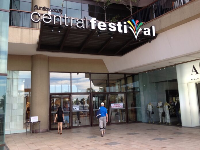 Patrons in front of CentralFestival Pattaya in this May 15, 2015 file photo.