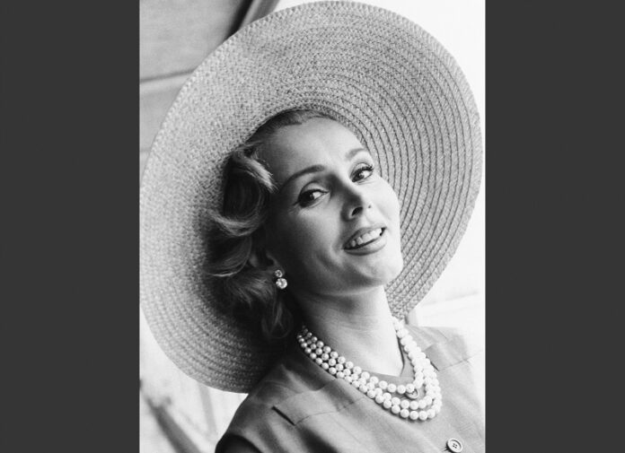 An undated monochromatic photo of Zsa Zsa Gabor.