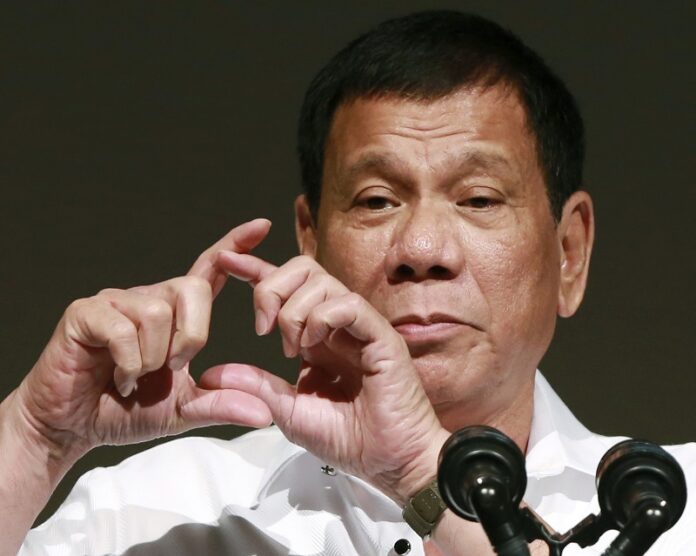 Philippine President Rodrigo Duterte delivers a speech in 2016 at the Philippine Economic Forum in Tokyo, Japan. Photo: Eugene Hoshiko / Associated Press