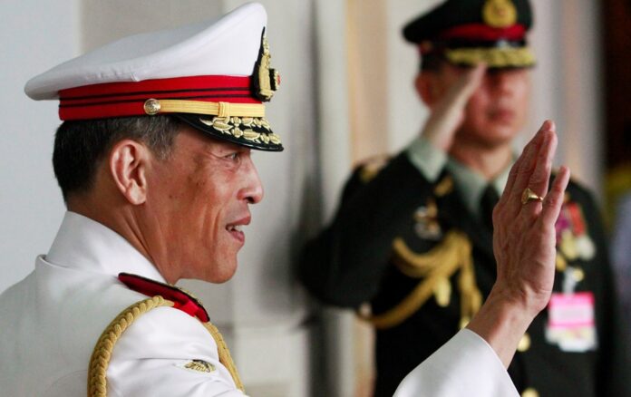 File Photo of Thailand's Crown Prince Maha Vajiralongkorn waving to well-wishers at Siriraj Hospital in Bangkok