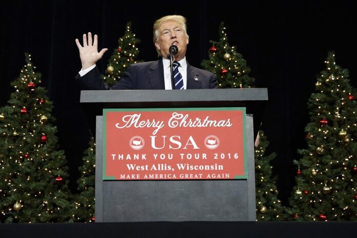 President-elect Donald Trump speaks Dec. 13 during a rally at the Wisconsin State Fair Exposition Center in West Allis, Wisconsin. Photo: Evan Vucci / Associated Press