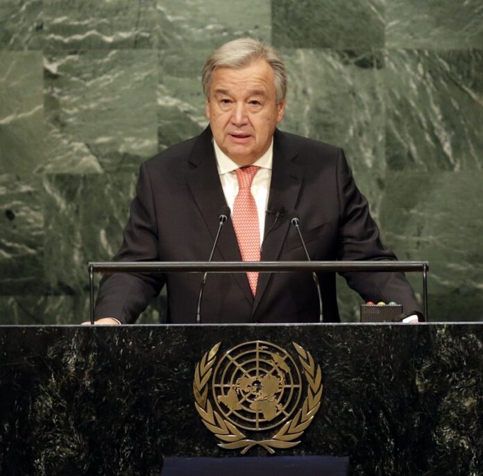 The United Nations Secretary-General designate Antonio Guterres speaks during his swearing-in ceremony in 2016 at U.N. headquarters. Photo: Seth Wenig / Associated Press The United Nations Secretary-General designate Antonio Guterres speaks during his swearing-in ceremony in 2016 at U.N. headquarters. Photo: Seth Wenig / Associated Press