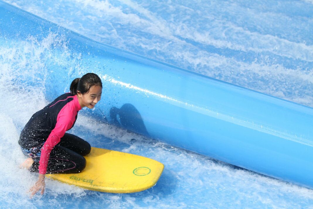 A young surfer has fun at Bromsgrove Summer Camp in an image posted July 14, 2016. Photo: Flow House Bangkok / Facebook