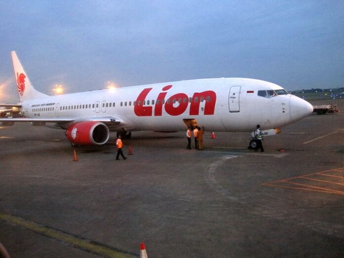 A Lion Air aircraft seen here in 2010 in Soekarno–Hatta International Airport, Java, Indonesia. Photo: Afrogindahood / Wikimedia Commons