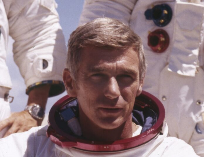 Eugene Cernan, is pictured in his space suit in this undated photo. Photo: Associated Press