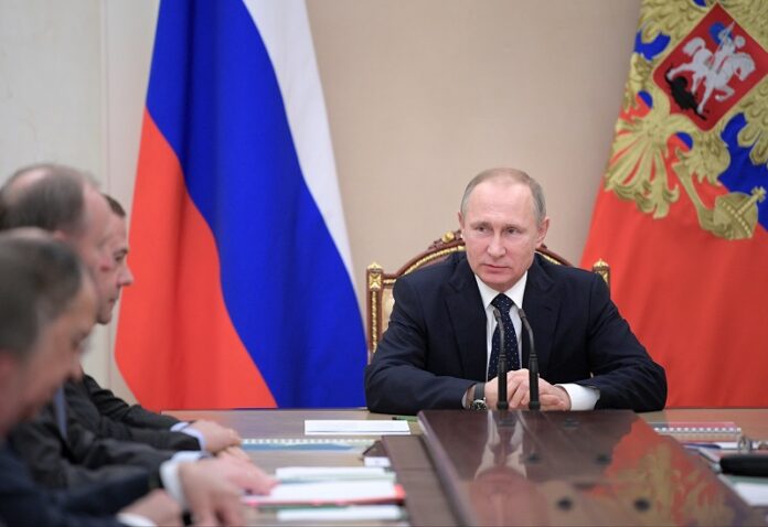 Russian President Vladimir Putin chairs a government meeting in January in the Kremlin in Moscow, Russia. Photo: Alexei Druzhinin / Associated Press
