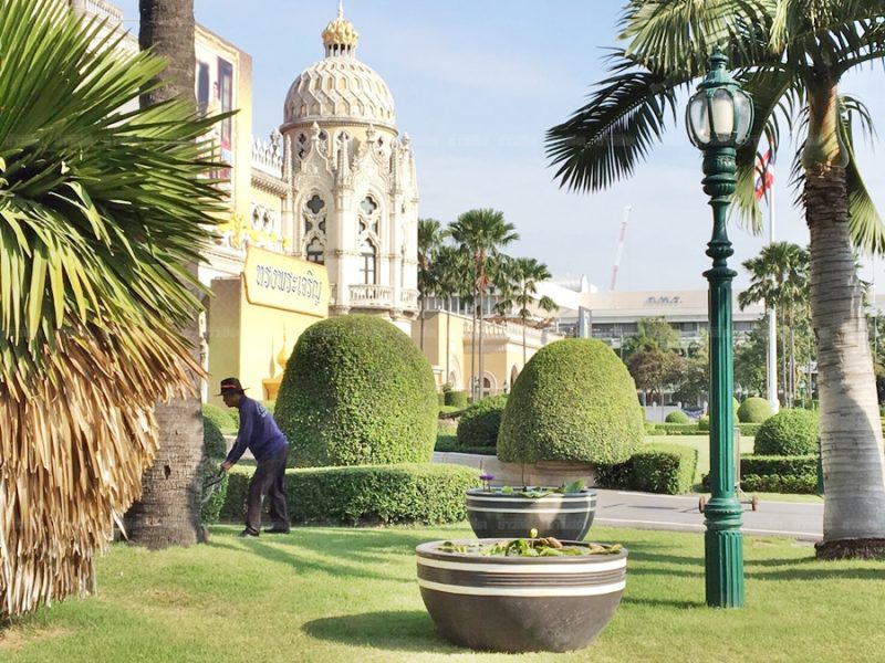 New lotus basins seen Monday at the Government House.