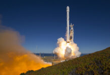 Israel Flying to Moon After SpaceX Launch The SpaceX Falcon 9 rocket loaded with 10 Iridium NEXT communications satellites lifts off in 2017 from launch complex 40 at Space Launch Complex 4E at Vandenberg Air Force Base in California. Photo: SpaceX