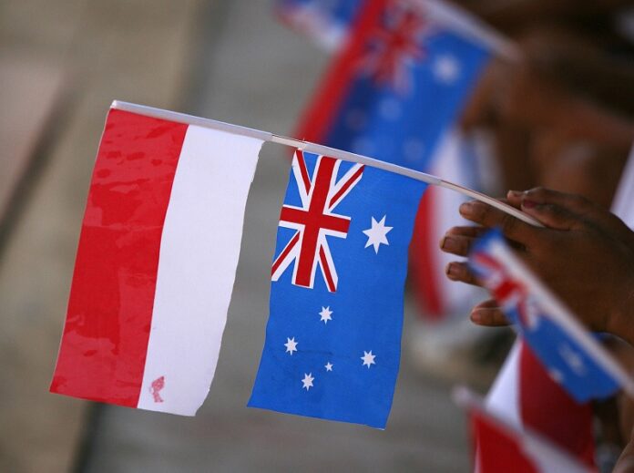 The Indonesian and Australian flags displayed here in 2009 in Indonesia. Photo: Department of Foreign Affairs and Trade / Flickr