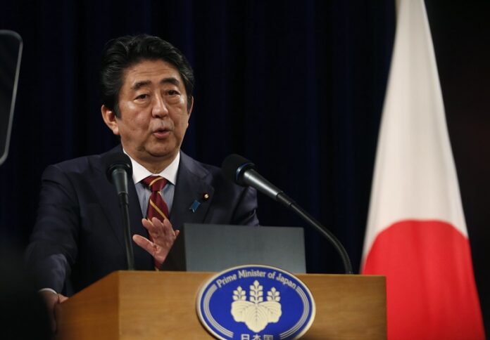 Japanese Prime Minister Shinzo Abe speaks during a press conference in 2017 in Hanoi, Vietnam. Photo: Associated Press