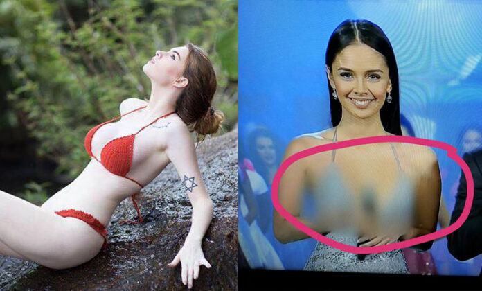 Irish-born Thai net idol Jessie Vard in an image posted on Facebook, at left, and Miss World Pageant Host Megan Young at right.