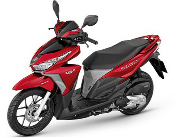 A red-black Honda Click, the same model as Karlsson’s allegedly stolen (but definitely beloved) bike. Photo: 9CarThai