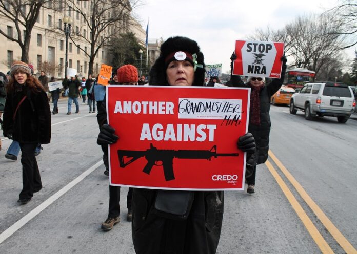 Protesters holds signs denouncing gun laws in 2013 in Washington. Photo: Elvert Barnes / Flickr