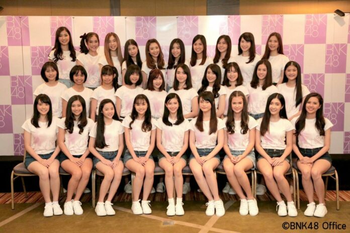 Lineup of the first 29 members of girl group BNK48. Photo: BNK48 / Facebook
