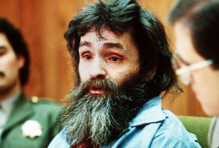 Charles Manson in court in 1986. Photo: Associated Press