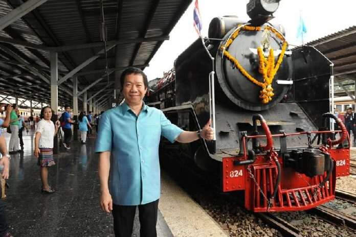State Railway of Thailand Gov. Wutthichat Kalayanamit poses in May 2016 at the Bangkok Railway Station at Hua Lamphong.