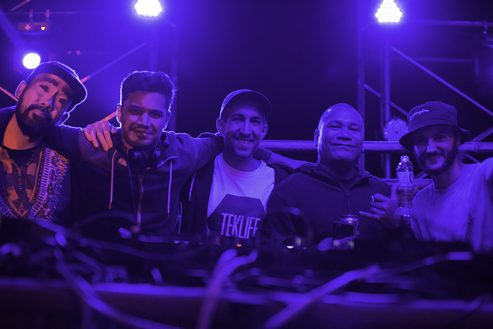 Phatfunk Folks, from left, MC Sinnamon, DJs Delorean, Azek, Dragon. Photo: Thapphawut Parinyapariwat