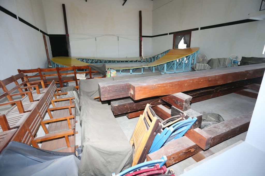 Interior of the under-construction Chang Theatre on Feb. 15.