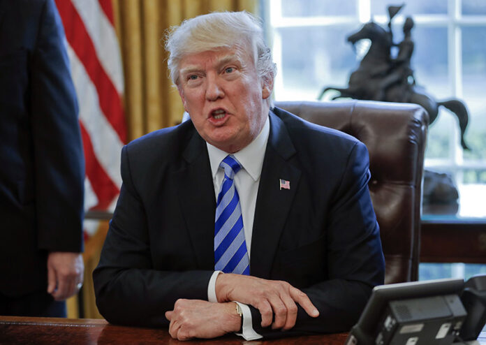 President Donald Trump talks about the health care overhaul bill on Friday. Photo: Pablo Martinez Monsivais / Associated Press