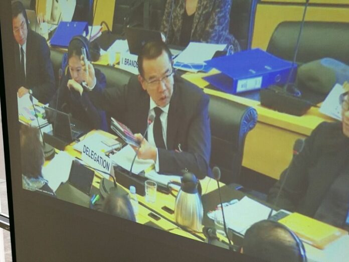 Lt. Gen. Krisna Bovornratanaraks seen here at the UNHRC session held Tuesday in Geneva, Switzerland.