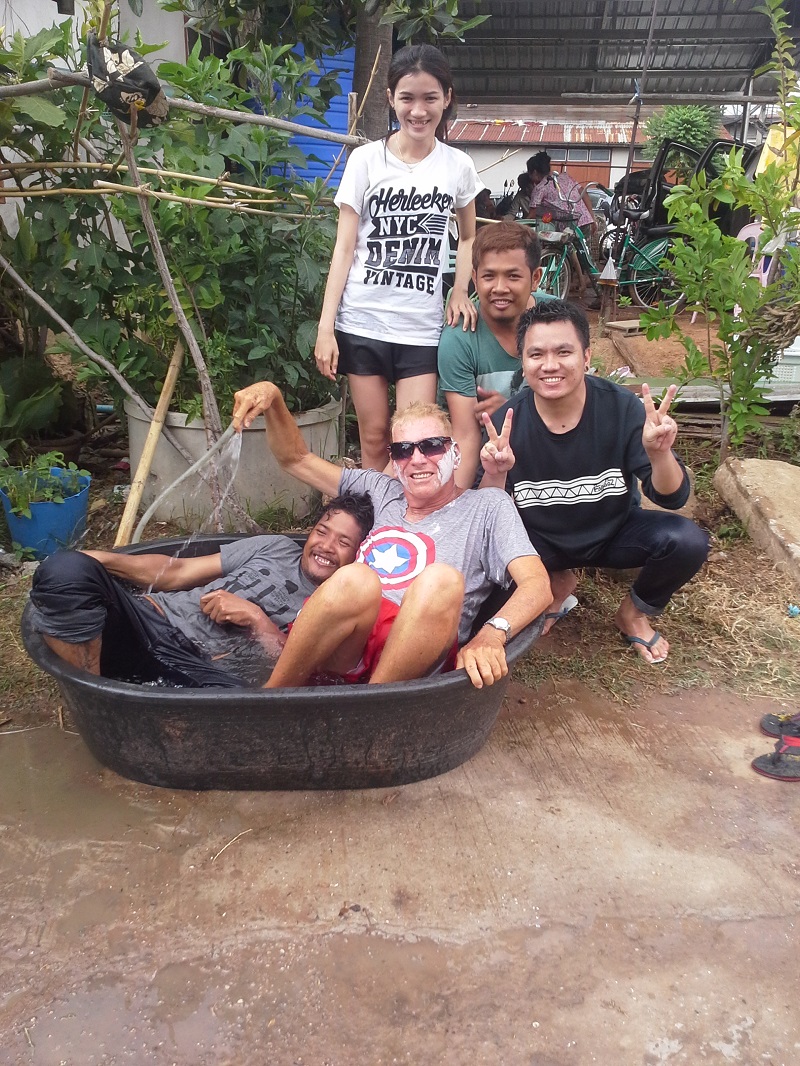 Ron Zimardi celebrating Songkran in Khon Kaen Friday. Photo: Ron Zimardi