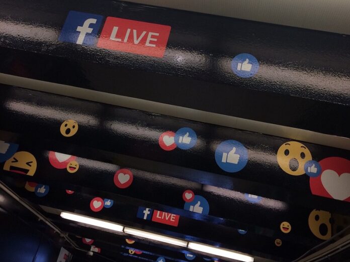 Facebook Live advertising last December in at Montgomery BART in San Francisco, California. Photo: Sonya Mann / Flickr