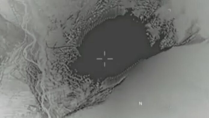 A GBU-43/B Massive Ordnance Air Blast bomb strike on an Islamic State militant cave and tunnel systems Thursday in the Achin district of the Nangarhar Province in eastern Afghanistan. Photo: Associated Press