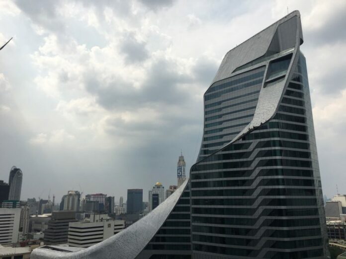Muggy, cloudy downtown Bangkok Monday afternoon.