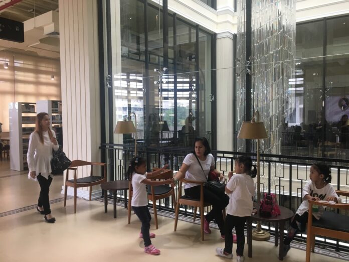 Children at the Bangkok City Library Friday.