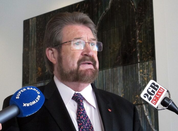 Australian independent Sen. Derryn Hinch holds a press conference in Parliament House on Tuesday in Canberra, Australia. Photo: Rod McGuirk / Associated Press