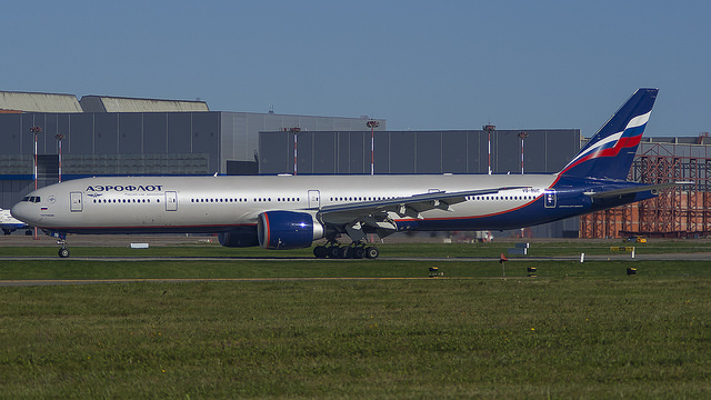 A Boeing 777 operated by Aeroflot at the Vnukovo International Airport outside Moscow. Photo: Papas Dos / Flickr