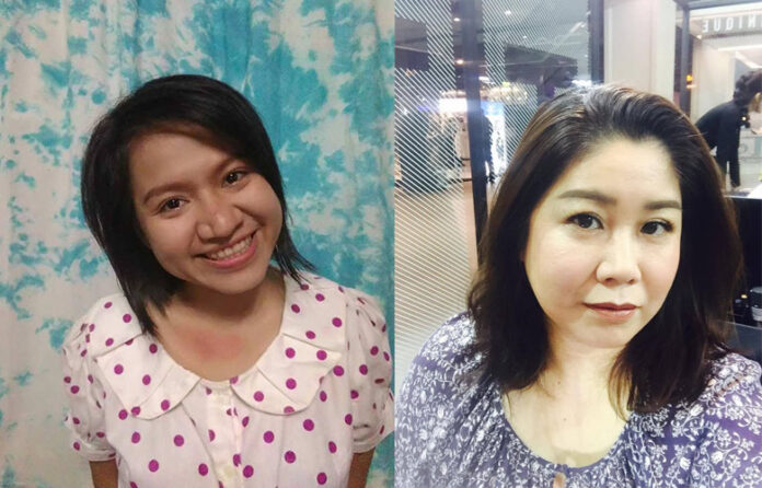 Former prisoner Pronthip 'Kolf' Mankong, at left, and beauty writer Watinee Chaithirasakul, at right. They recently launched a project to donate lipstick to female inmates at Bangkok's central prison.