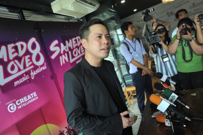 Yannakorn Apirajkamol, managing director of festival organizer Create Intelligence speaks at a Thursday press conference.
