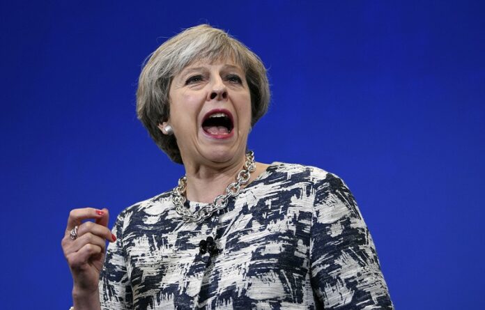 Britain's Prime Minister Theresa May speaks in 2017 during a campaign visit to Norwich, England. Photo: Stefan Rousseau / Associated Press