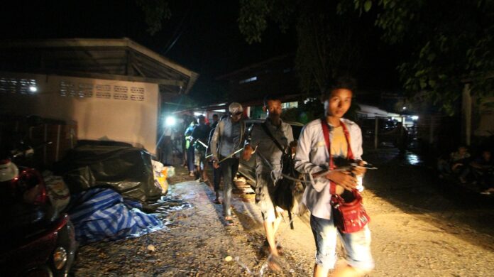 Police arrest 38 illegal Burmese migrant workers in Ranong Saturday.
