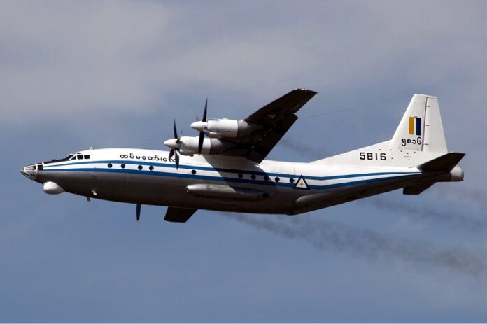 A Shaanxi Y-8 of the Myanmar Air Force seen here in 2009 mid-flight. Photo: M Radzi Desa / Wikimedia Commons
