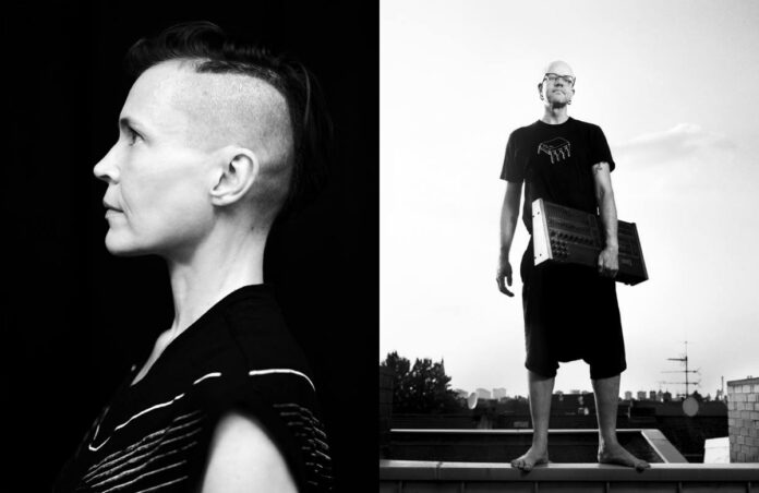 Electric Indigo, at left, and Robert Henke, aka Monolake, at right.