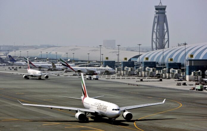 An Emirates airline passenger jet taxis on the tarmac at Dubai International airport in 2010 in Dubai, United Arab Emirates. Photo: Kamran Jebreili / Associated Press