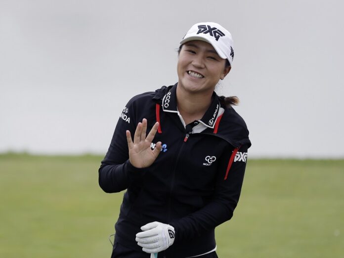 Lydia Ko, of New Zealand, attends a media event at Trump National Golf Club last month in Bedminster, New Jersey. Photo: Julio Cortez / Associated Press