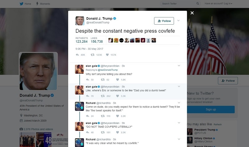 Trump Twitter Covfefe Cham