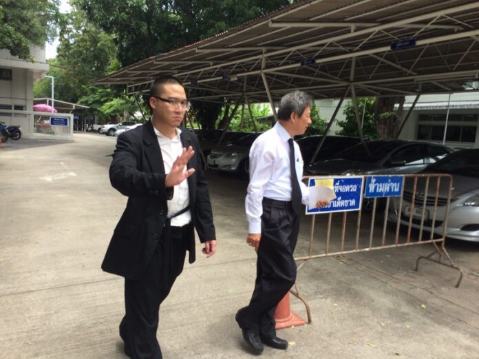 Jenphop Viraporn upon his release on bail, July 19, 2017, in Ayutthaya.