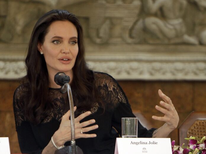 Actress Angelina Jolie gives a press conference in February in Siem Reap province, Cambodia. Photo: Heng Sinith / Associated Press