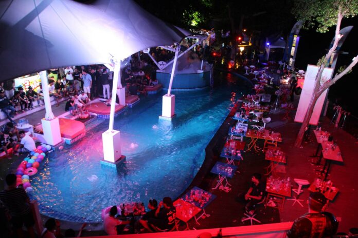 The raid at Cliff Pool Party Club Pattaya Sunday morning where 150 people tested positive for drug use.