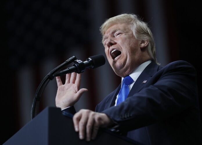 President Donald Trump speaks during a rally, Tuesday, July 25, 2017, at the Covelli Centre in Youngstown, Ohio. Photo: Carolyn Kaster / Associated Press