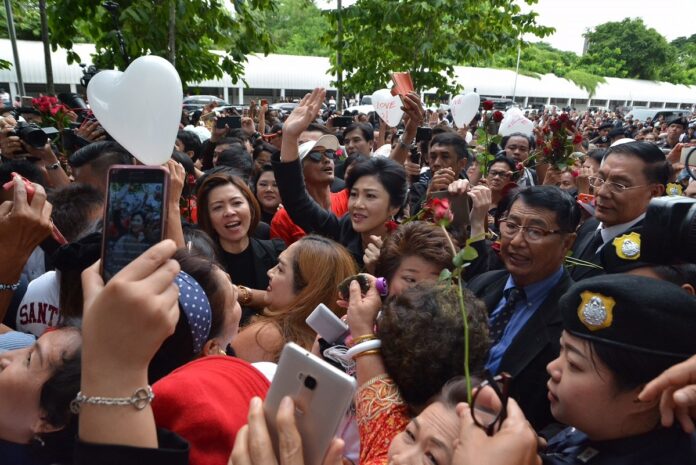 Ex-PM Yingluck Shinawatra attends the final court hearing Friday in her malfeasance trial. A verdict is expected in September.